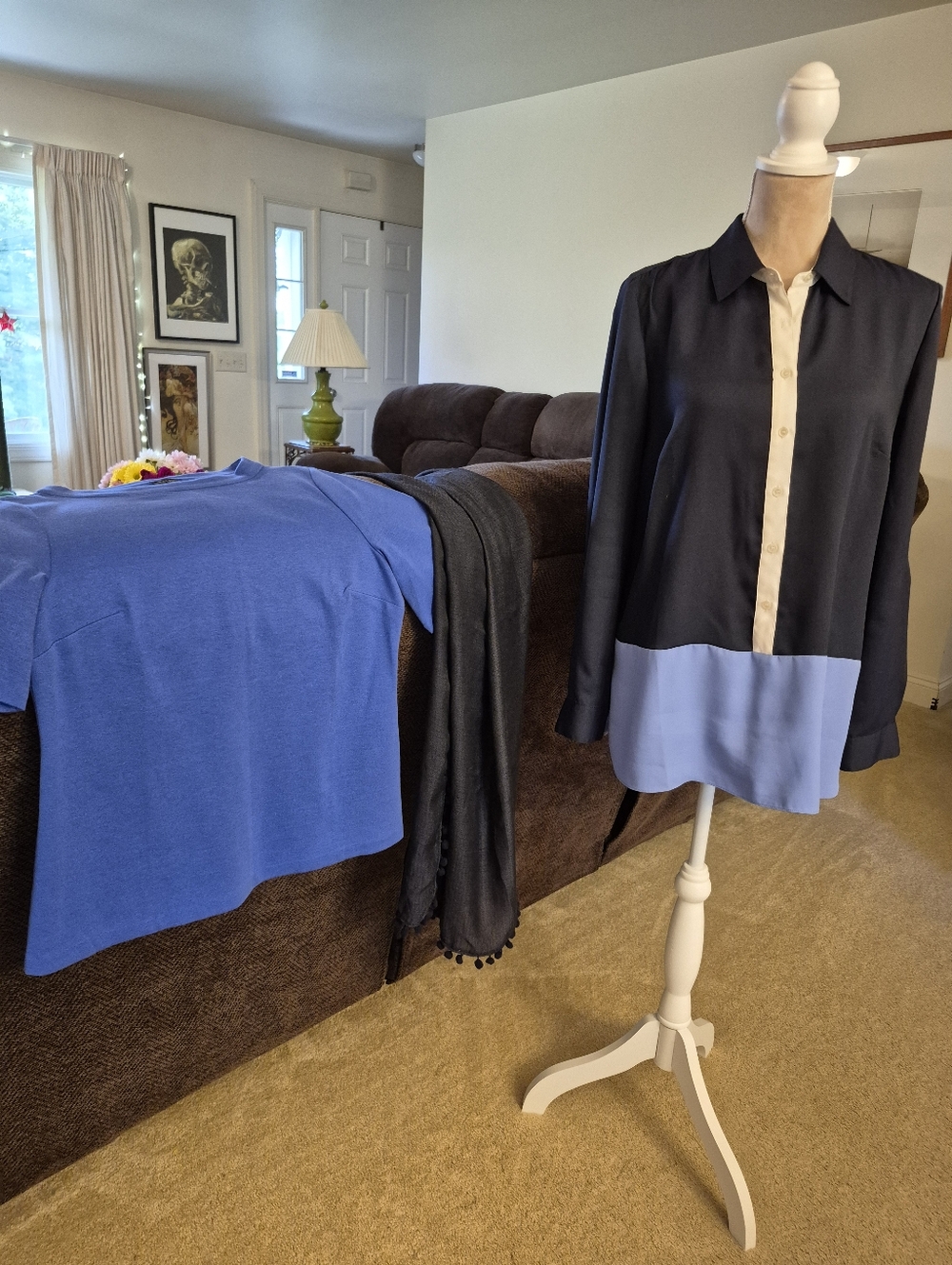 Lot Of 3 Talbots Shirts And Scarf, Shirts Medium And Med Pet Plus Scarf